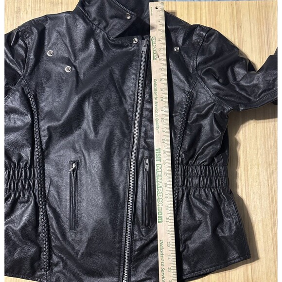 Viking Cycle Black leather Motorcycle Biker Jacket  Unisex’s 4XL Vintage Y2K - Picture 2 of 16